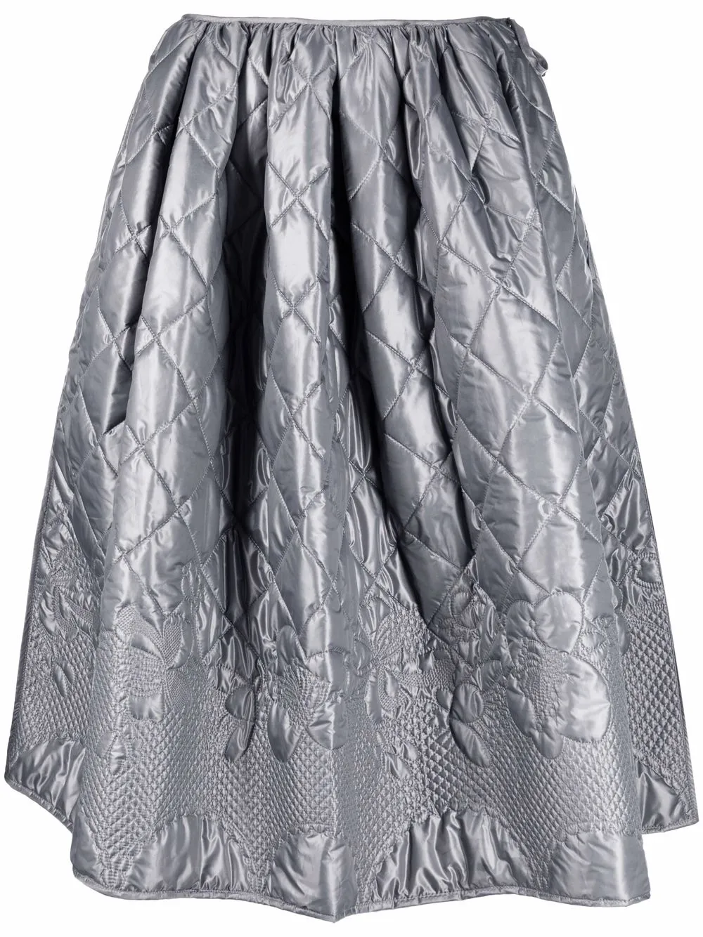 

Cecilie Bahnsen Mala quilted A-Line skirt - Grey