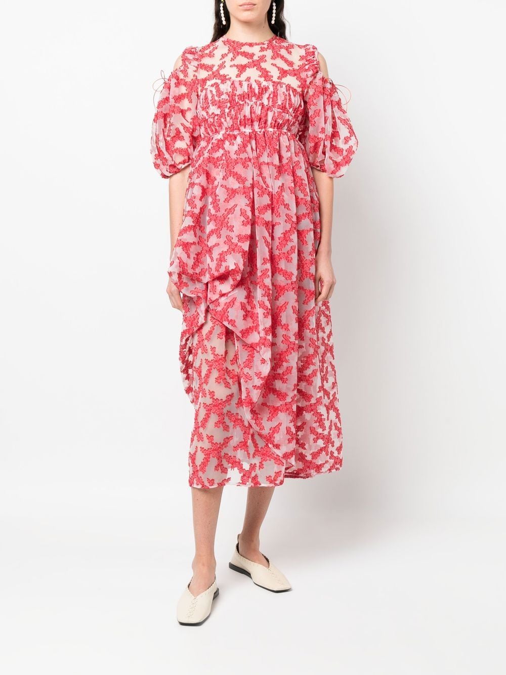 Cecilie Bahnsen Fiorella puff-sleeve midi dress | Smart Closet