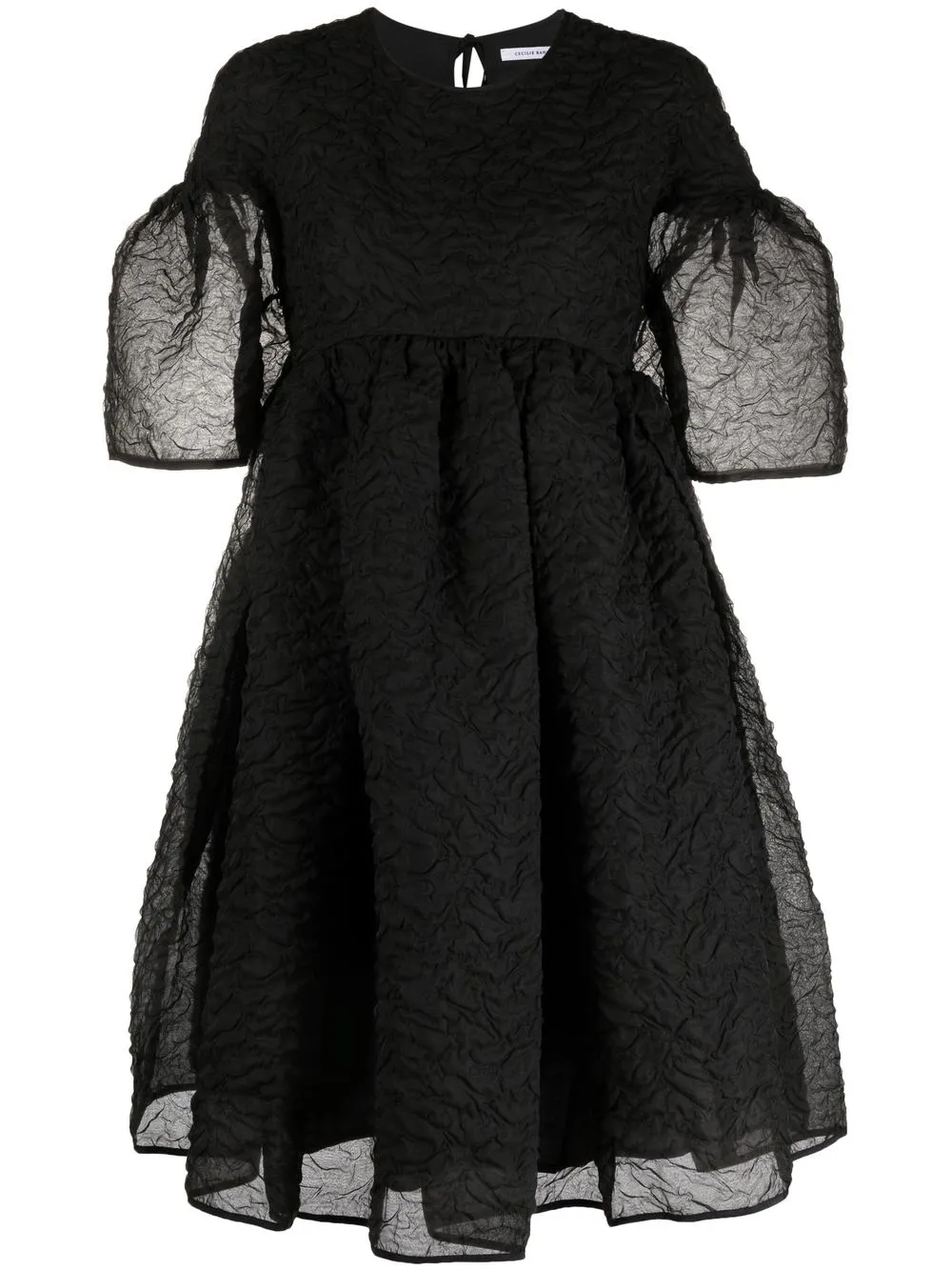 

Cecilie Bahnsen vestido Florette con manga acampanada - Negro