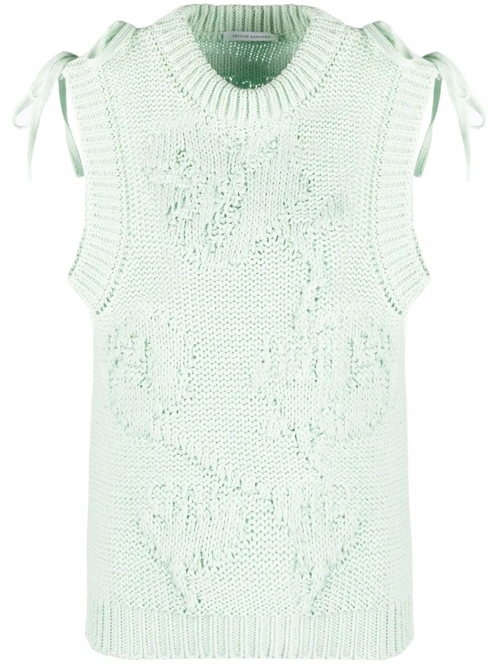 

Cecilie Bahnsen Henley sleeveless knitted top - Green