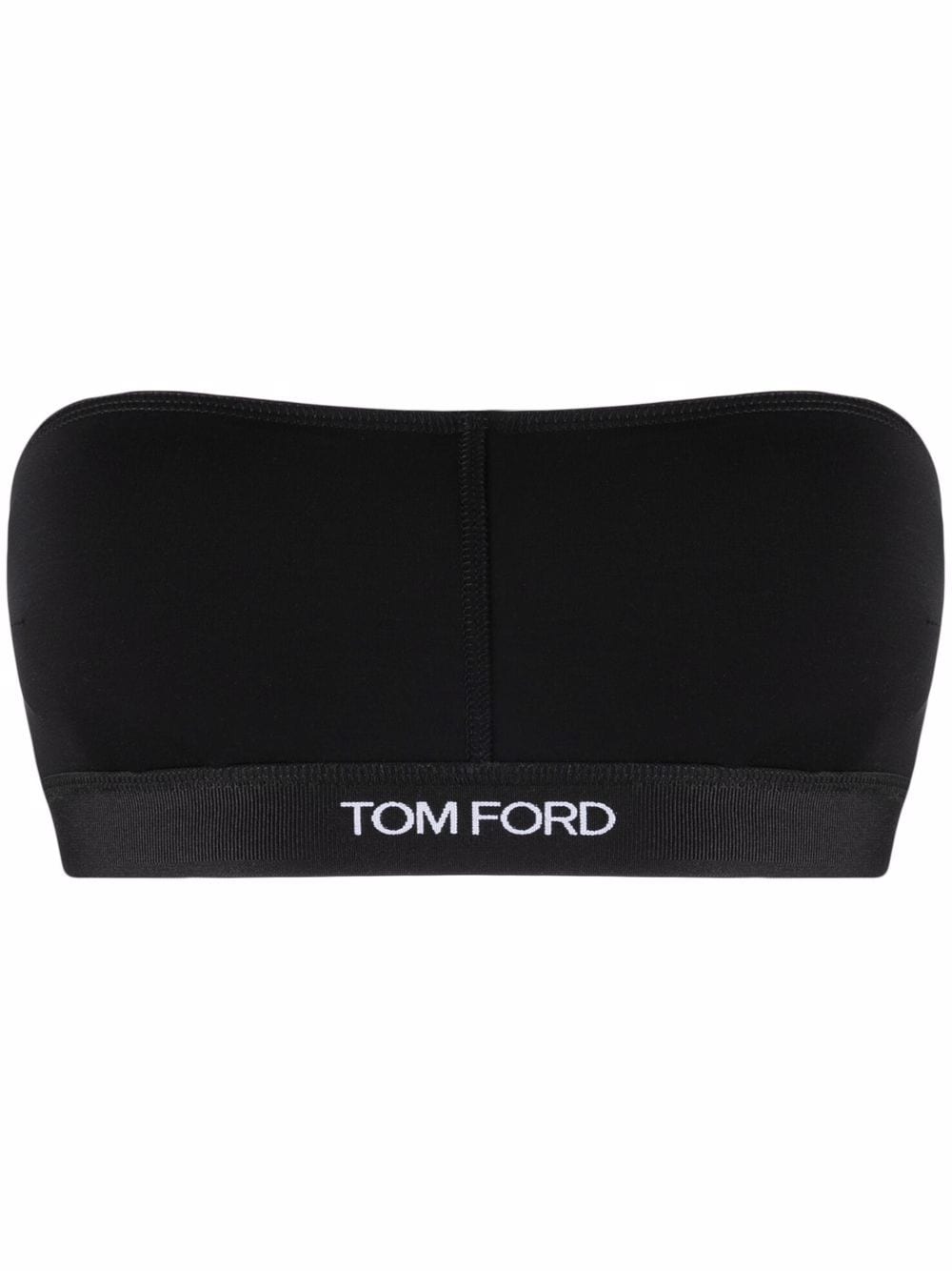 tom ford soutien-gorge bandeau à logo brodé - noir