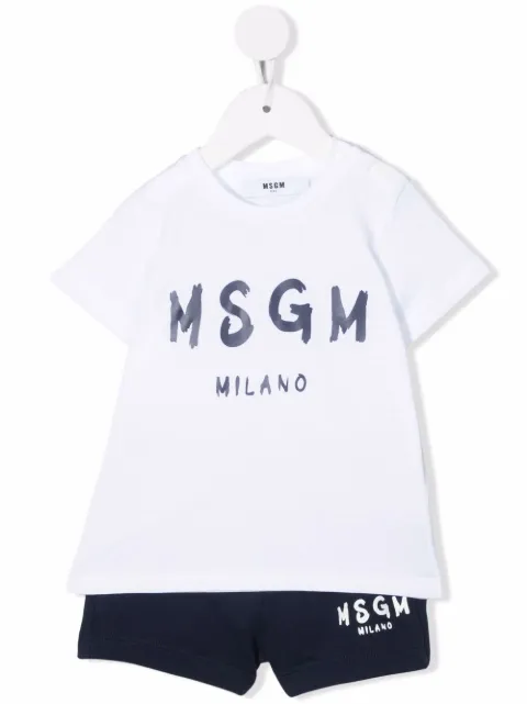Msgm Kids طقم بشورت وطبعة شعار الماركة