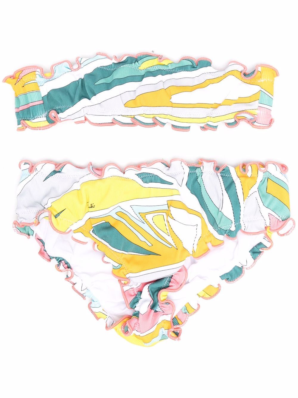 фото Emilio pucci junior patterned ruched bikini set