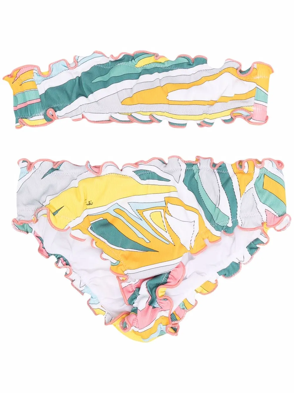 

PUCCI Junior patterned ruched bikini set - White