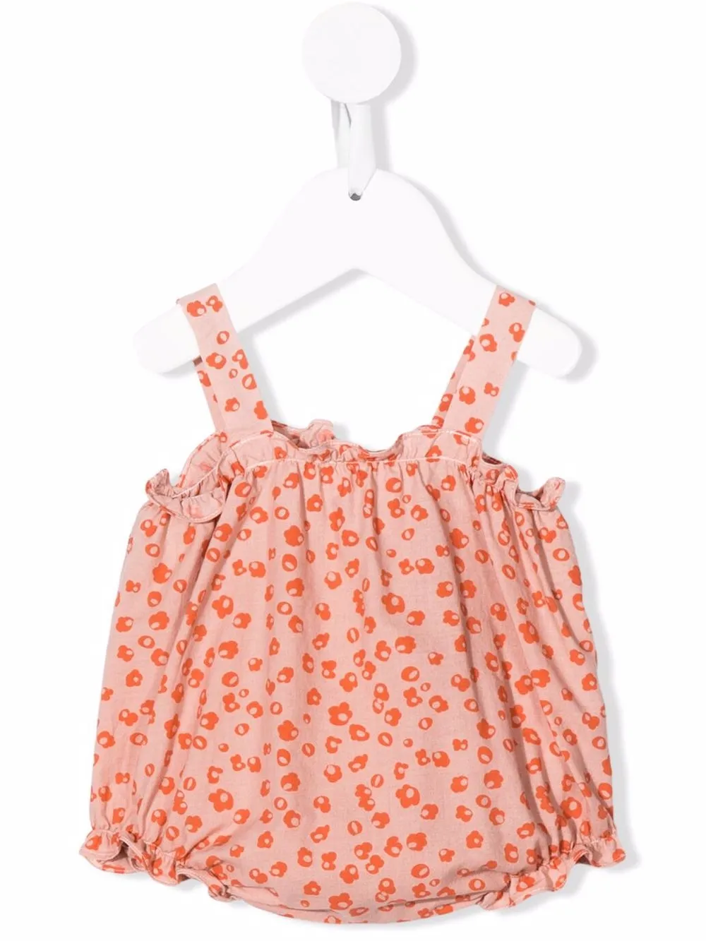 

Knot romper Summer Flowers con flecos - Rosado