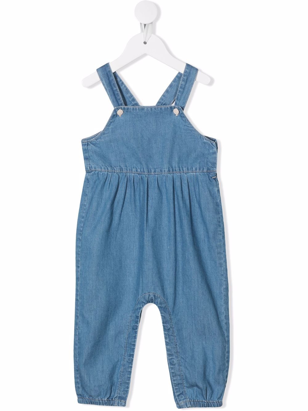 

Knot rear logo-patch denim jumpsuit - Blue