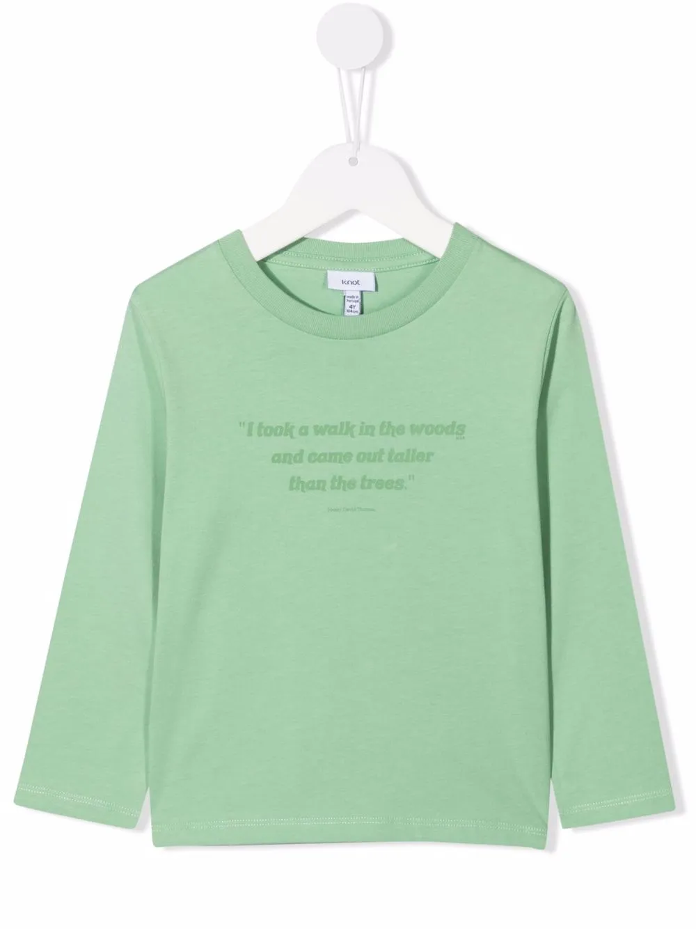 

Knot Thoreau quote-print T-shirt - Green