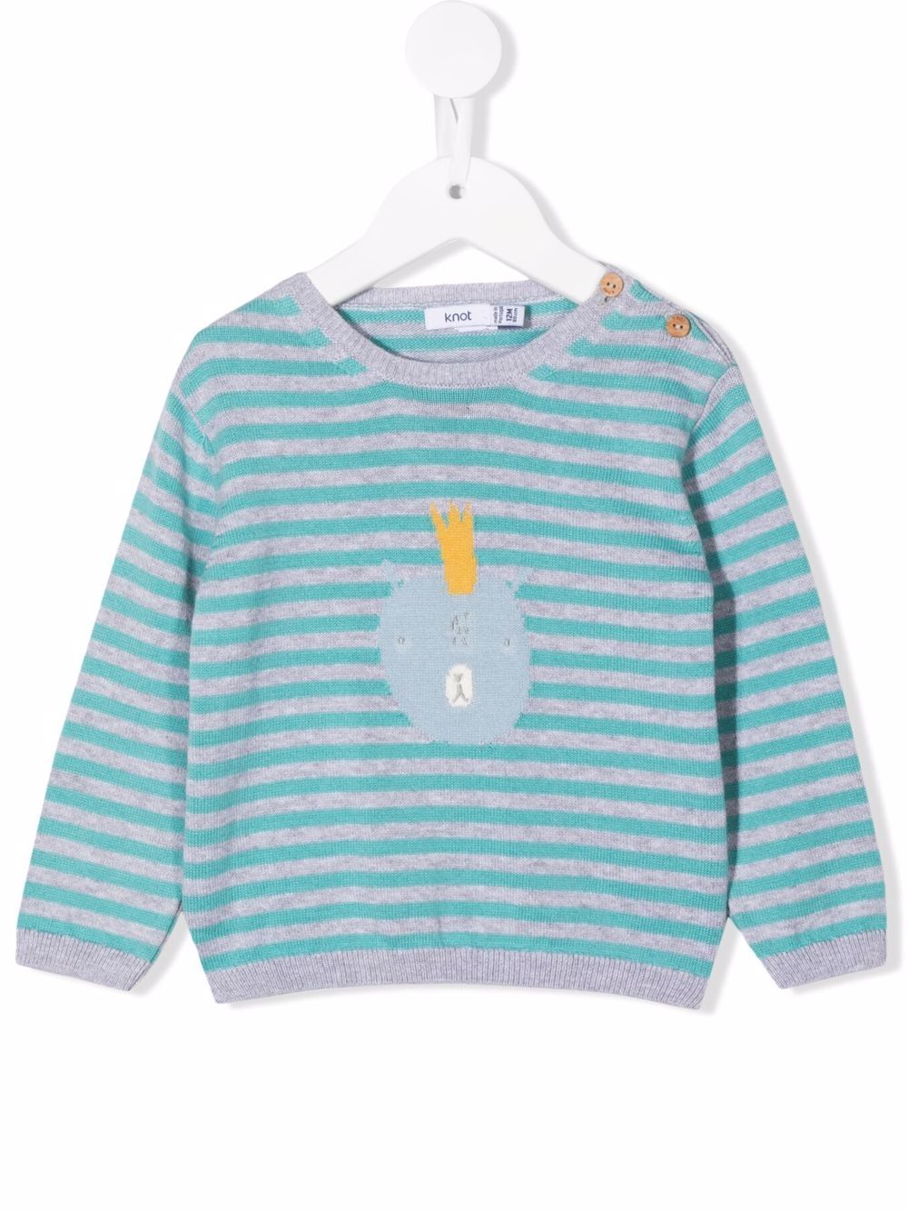 

Knot Bear striped crew-neck jumper - Blue