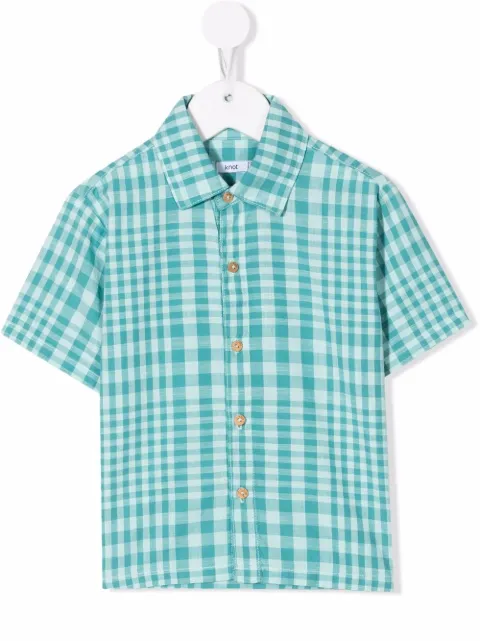 Knot camisa a cuadros estampados