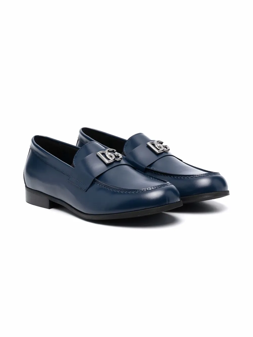 

Dolce & Gabbana Kids mocasines con placa del logo - Azul