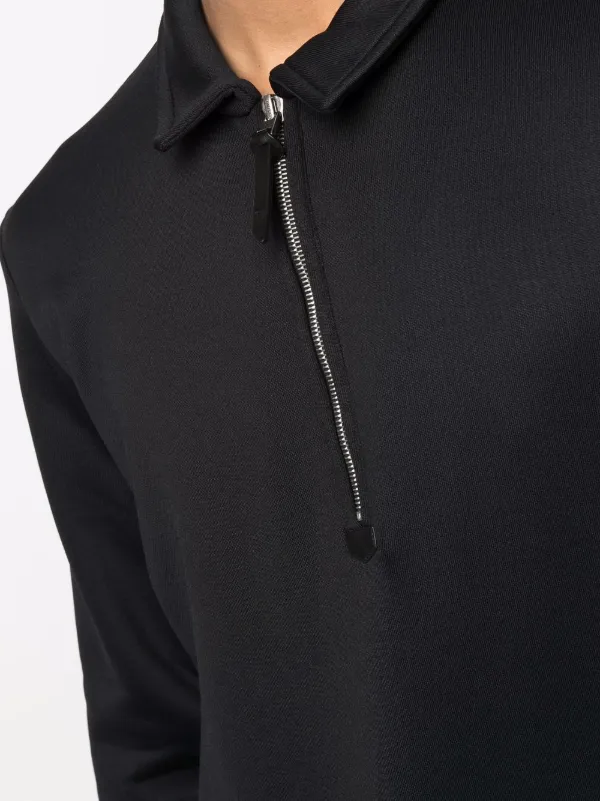 Tom Ford Half-Zip Polo-Collar Sweatshirt - Black