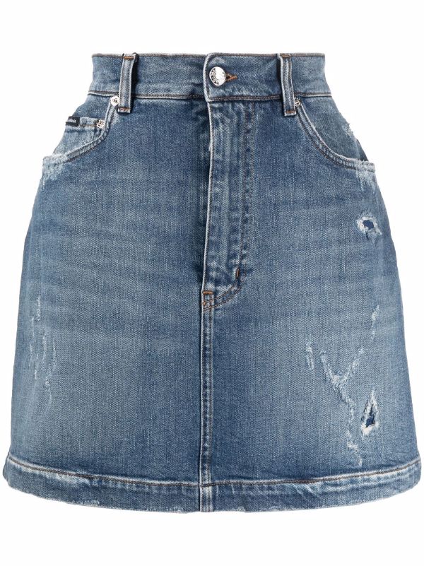 dolce and gabbana jean skirt