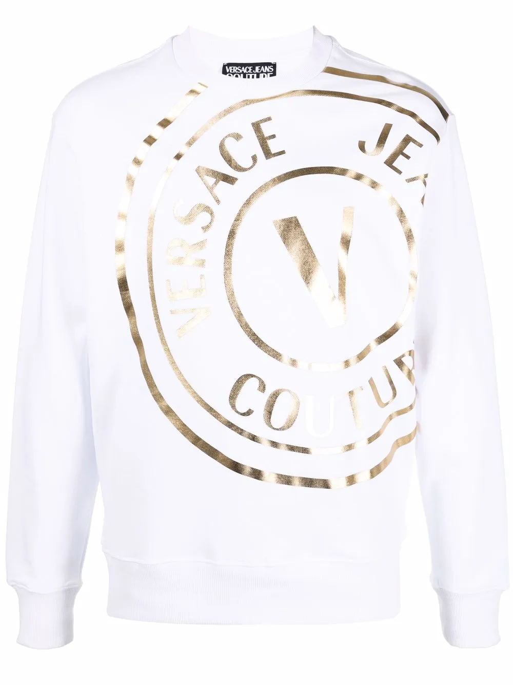 

Versace Jeans Couture logo-print metallic sweatshirt - White