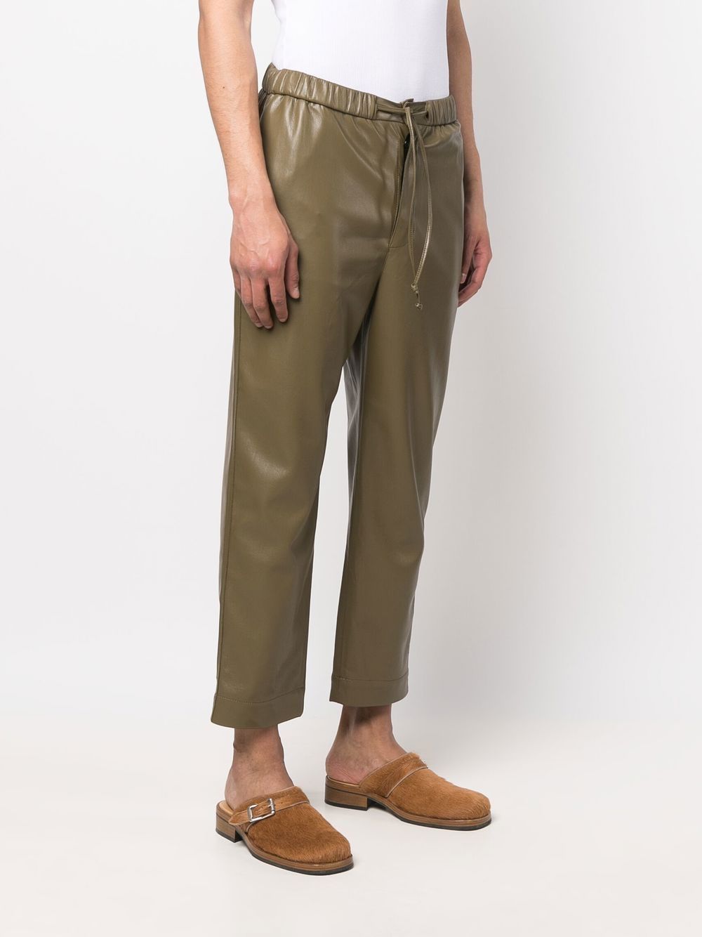 Shop Nanushka Cord-waist Tapered Trousers In Green