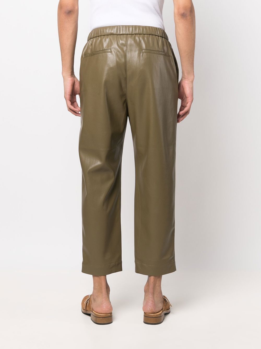 Shop Nanushka Cord-waist Tapered Trousers In Green