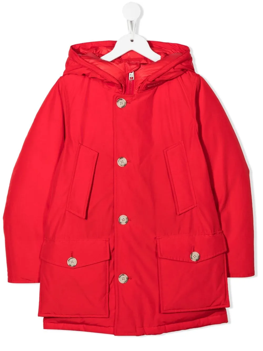 

Woolrich chamarra capitonada con capucha - Rojo