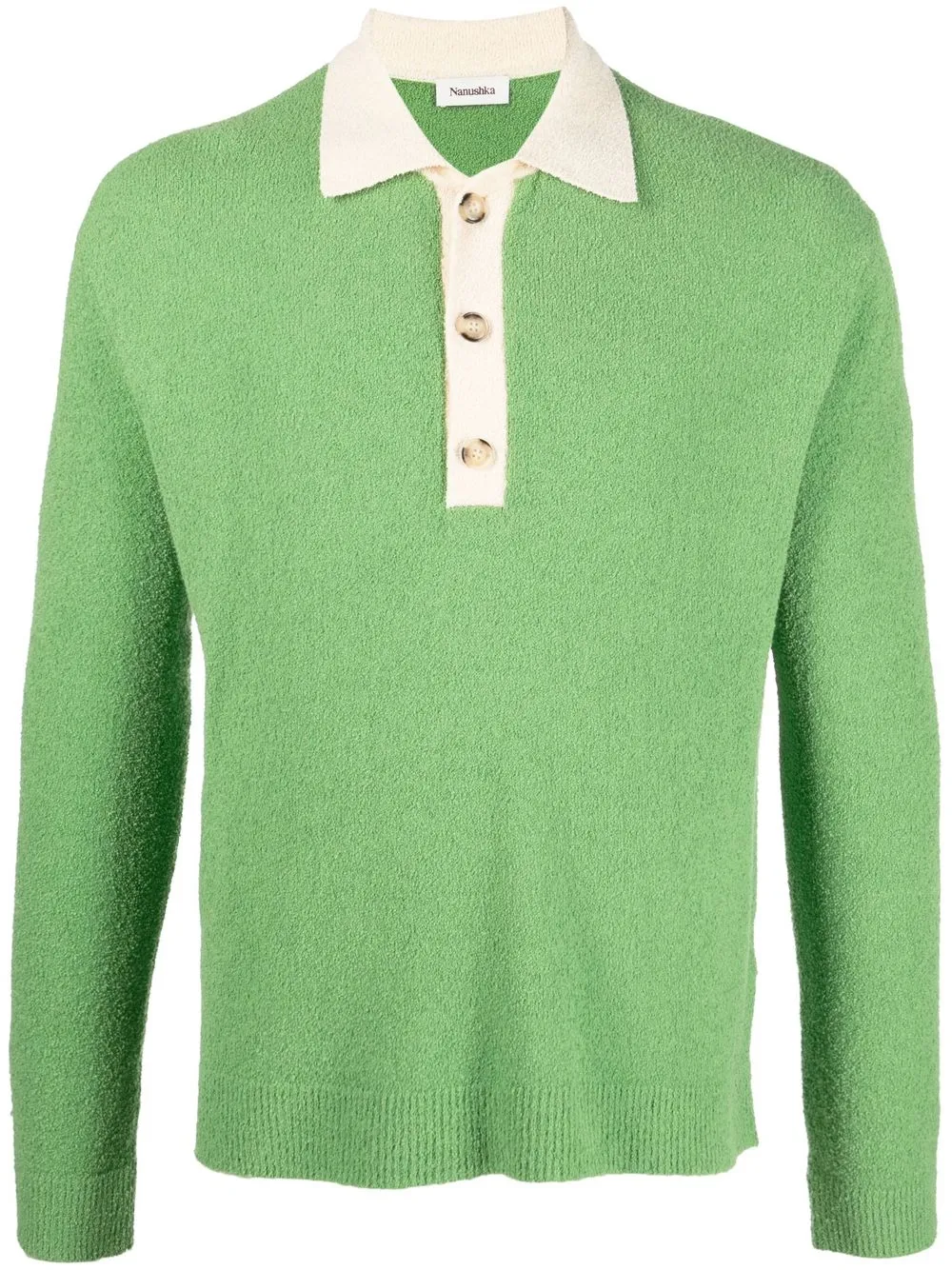 

Nanushka playera tipo polo tejida - Verde
