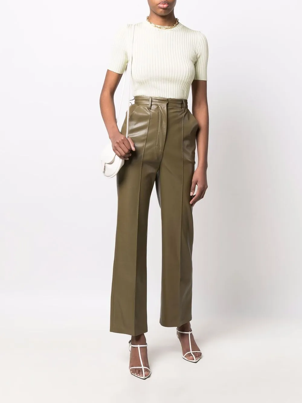 Nanushka High waist broek - Groen