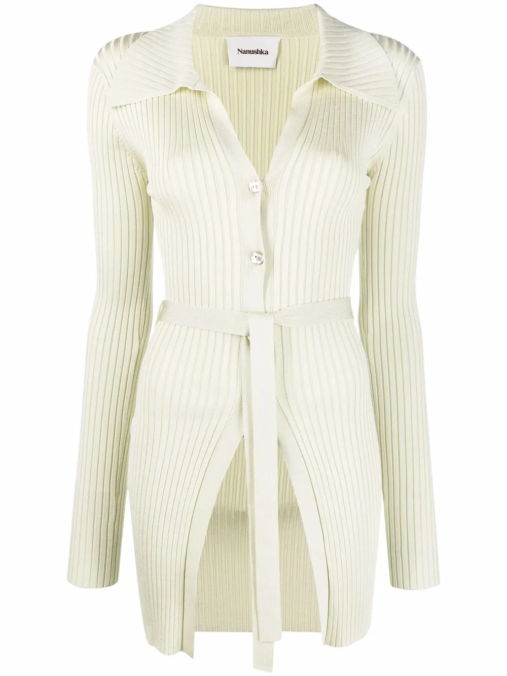 

Nanushka rib-knit collared cardigan - Neutrals