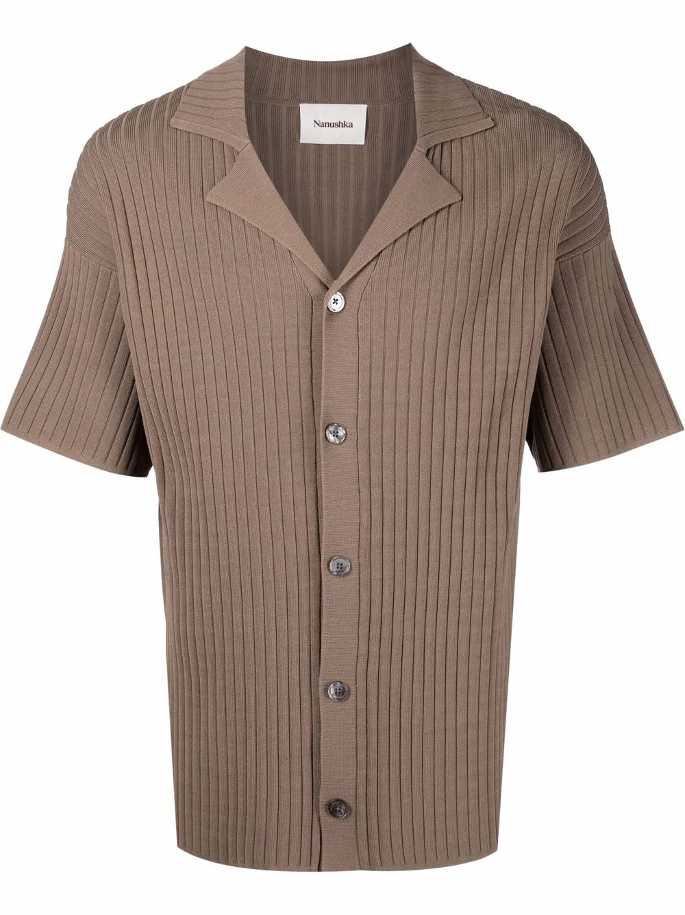 

Nanushka ribbed short-sleeve shirt - Brown