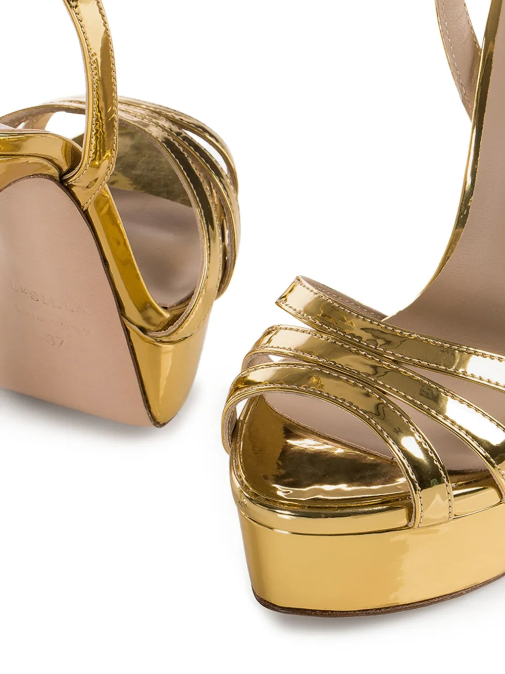 Le Silla 140mm Lola sandals Gold