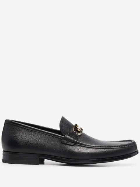 Ferragamo Gancini-plaque leather loafers