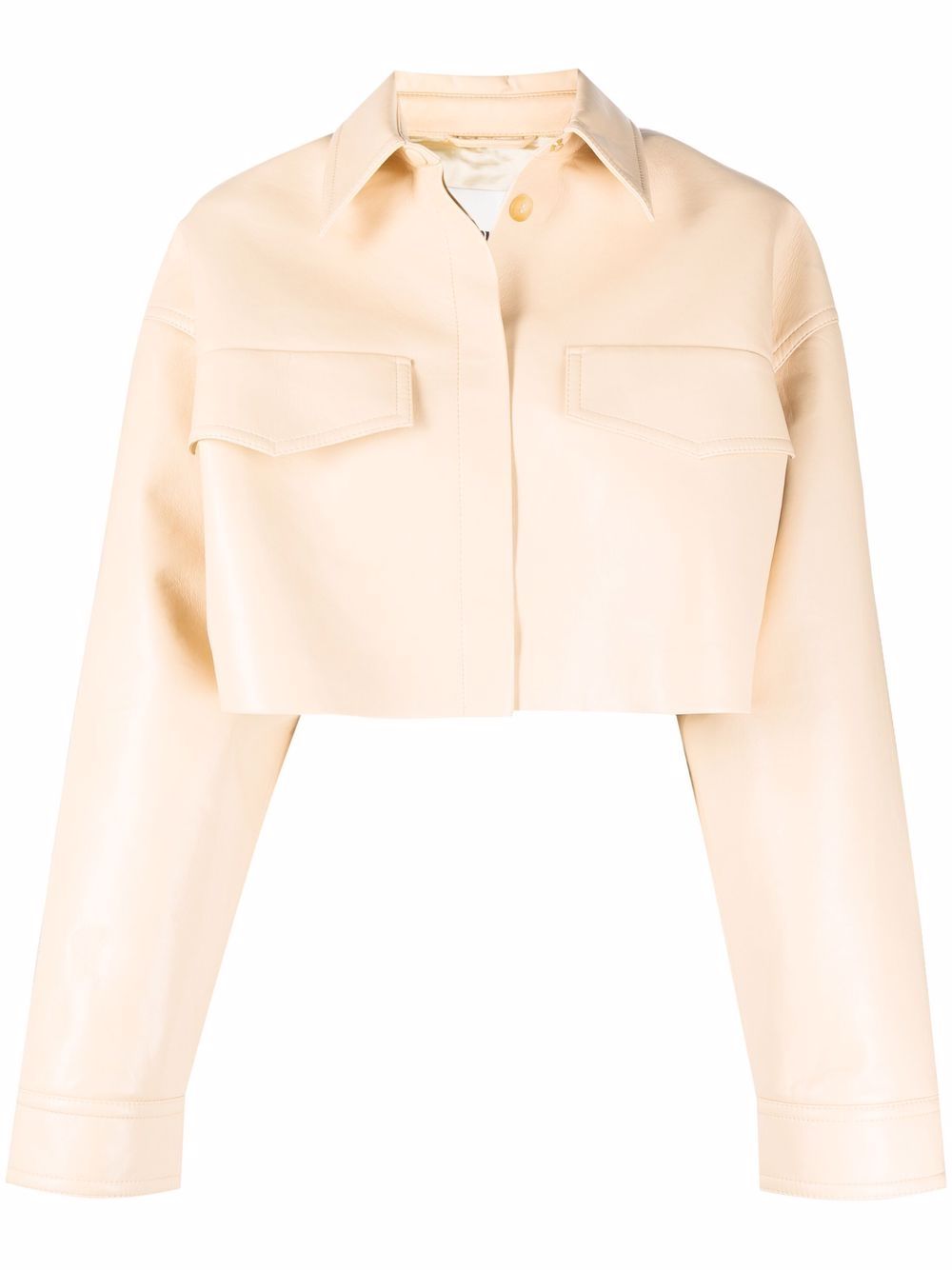 

Nanushka cropped polished-finish jacket - Neutrals