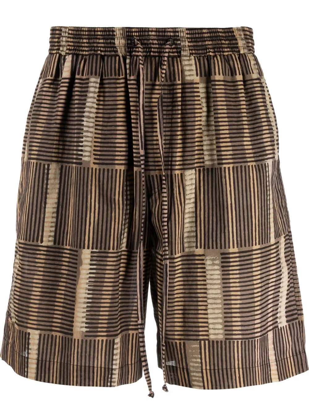 

Nanushka striped elasticated shorts - Brown