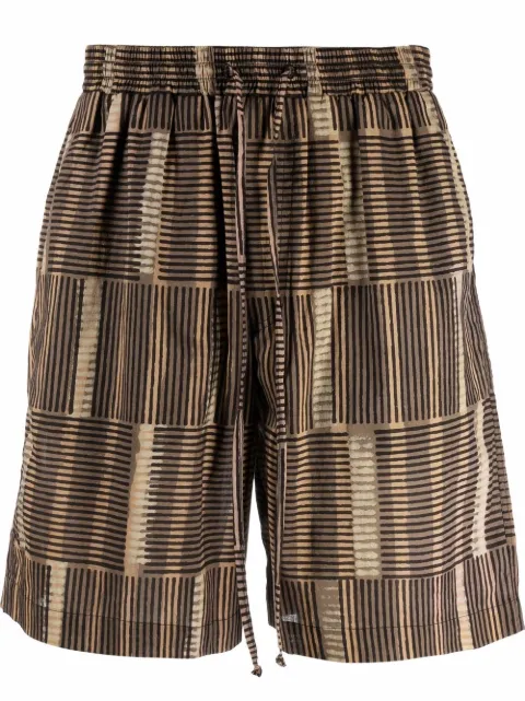 Nanushka striped elasticated shorts