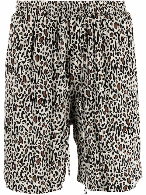 Nanushka leopard-print track shorts