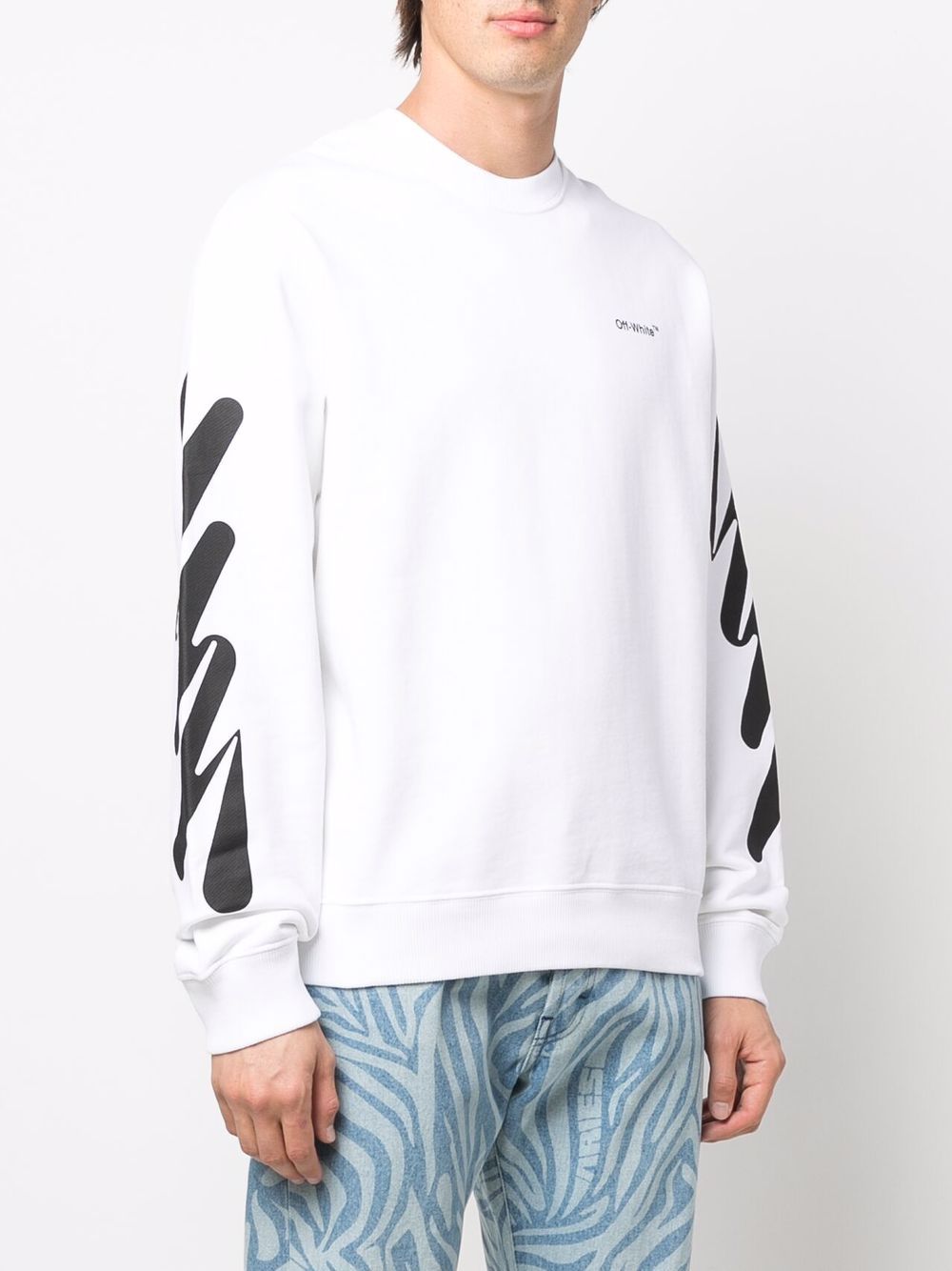 Off-White spray-paint logo-print crew-neck Sweatshirt - Farfetch