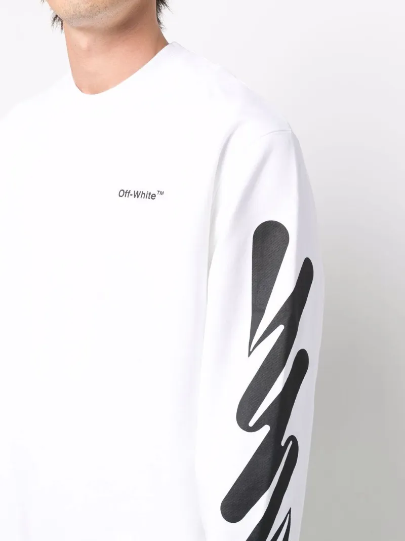 Off-White spray-paint logo-print crew 