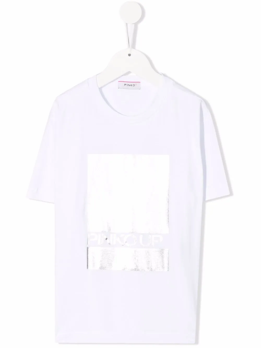 

Pinko Kids playera con logo metalizado - Blanco