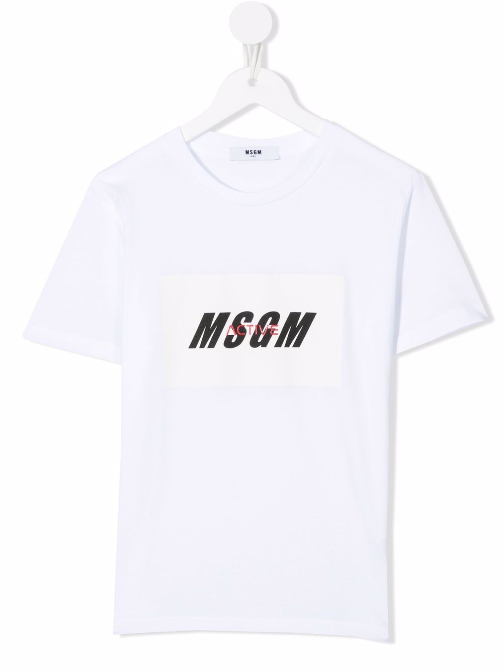 

MSGM Kids playera con parche del logo - Blanco