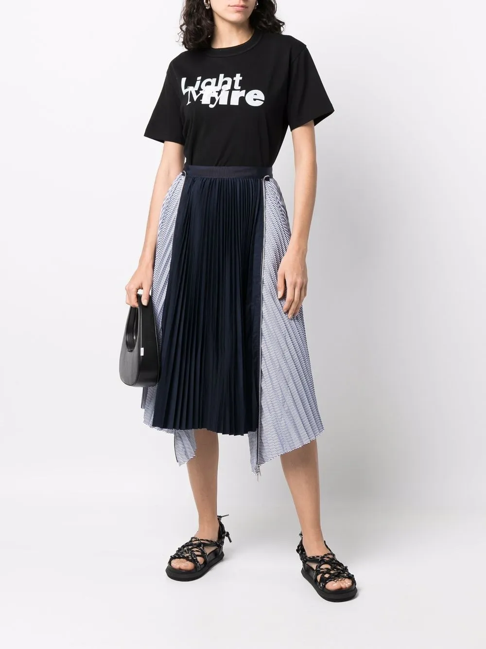 Sacai High waist plooirok - Blauw