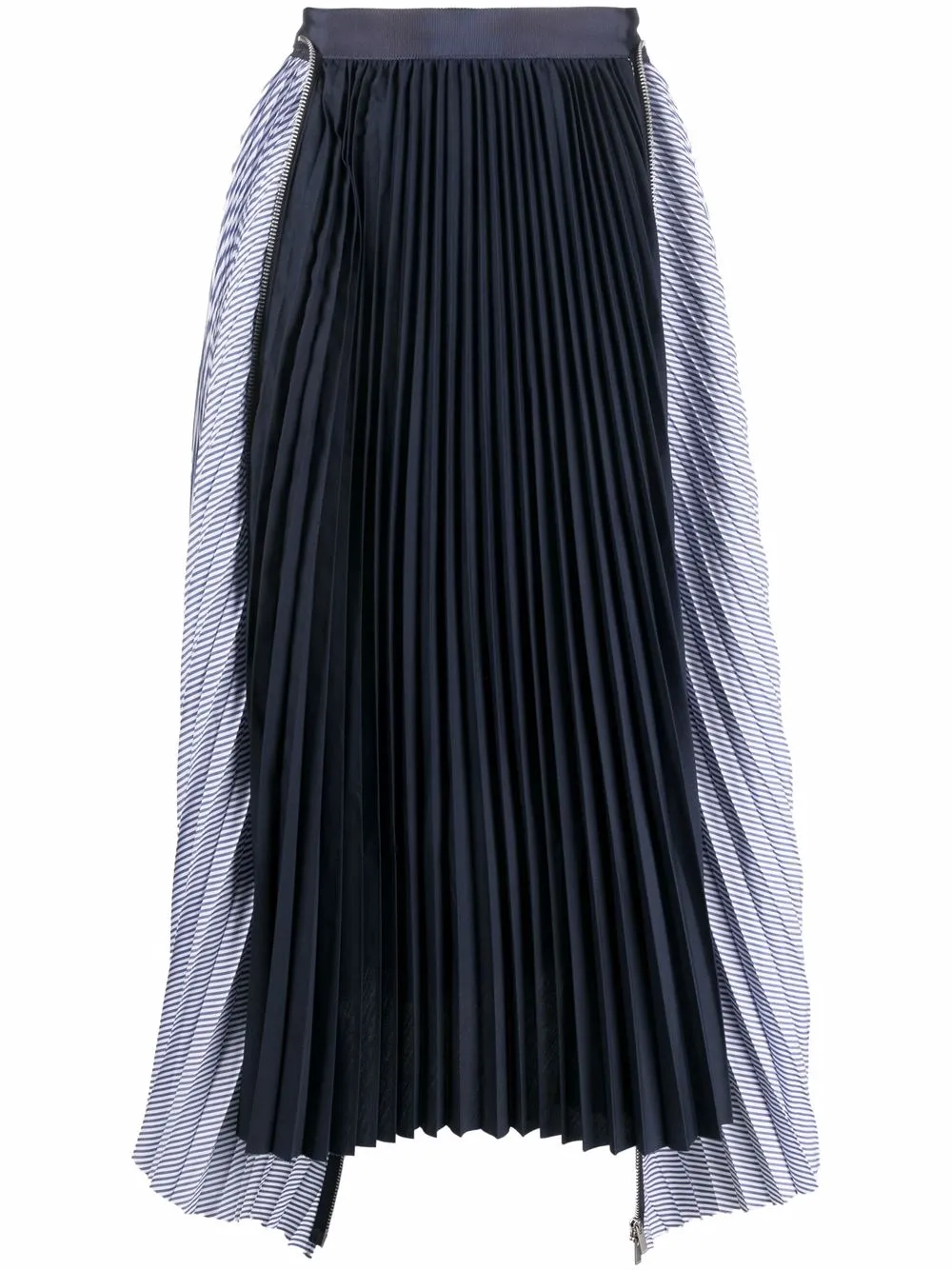 sacai high-waisted panelled pleat skirt | Blue | Image 1