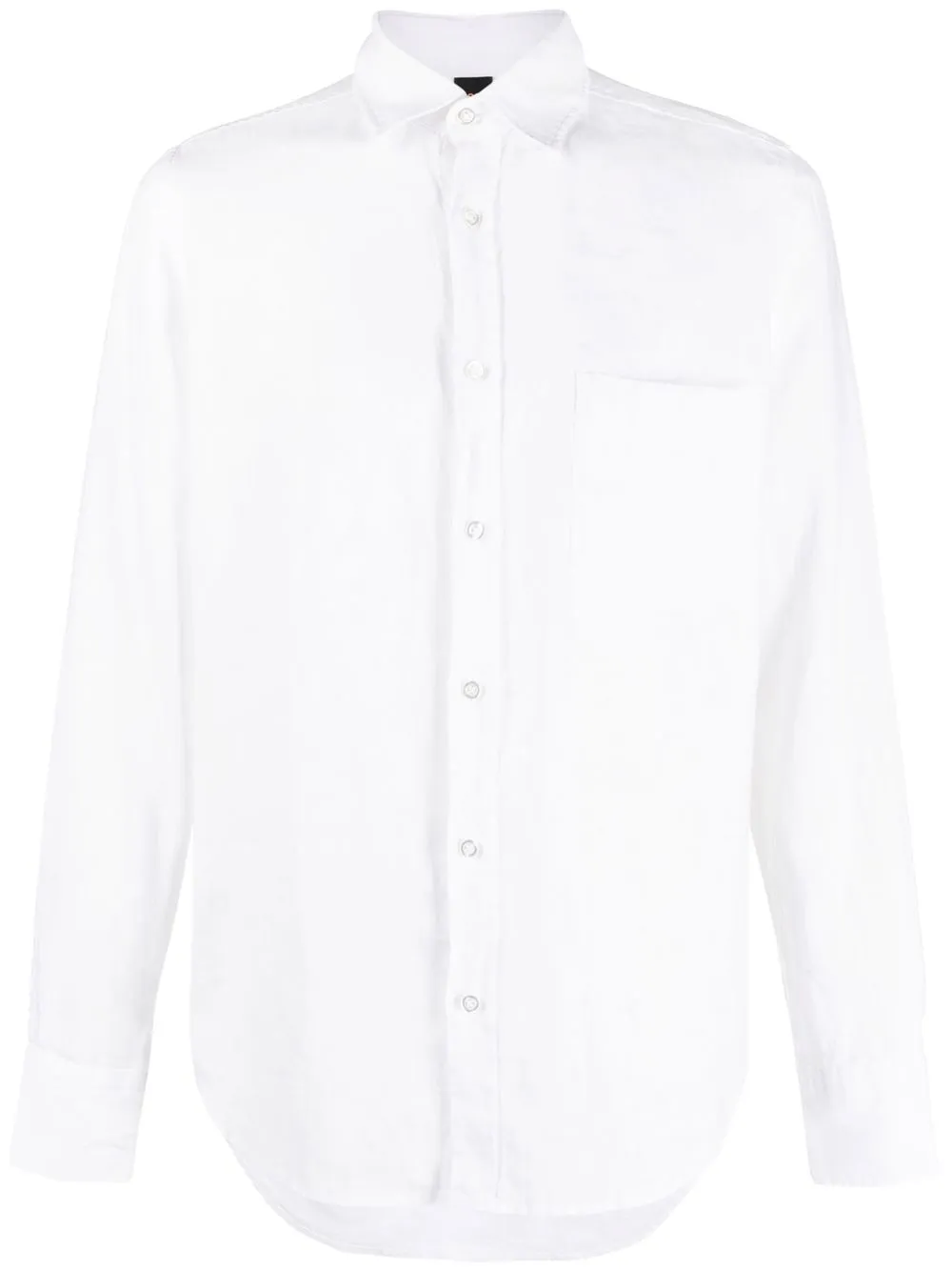 

BOSS pocketed linen shirt - White