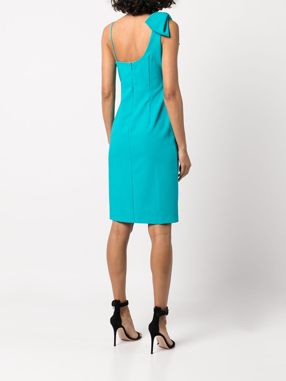 фото Aidan mattox asymmetric v-neck midi dress