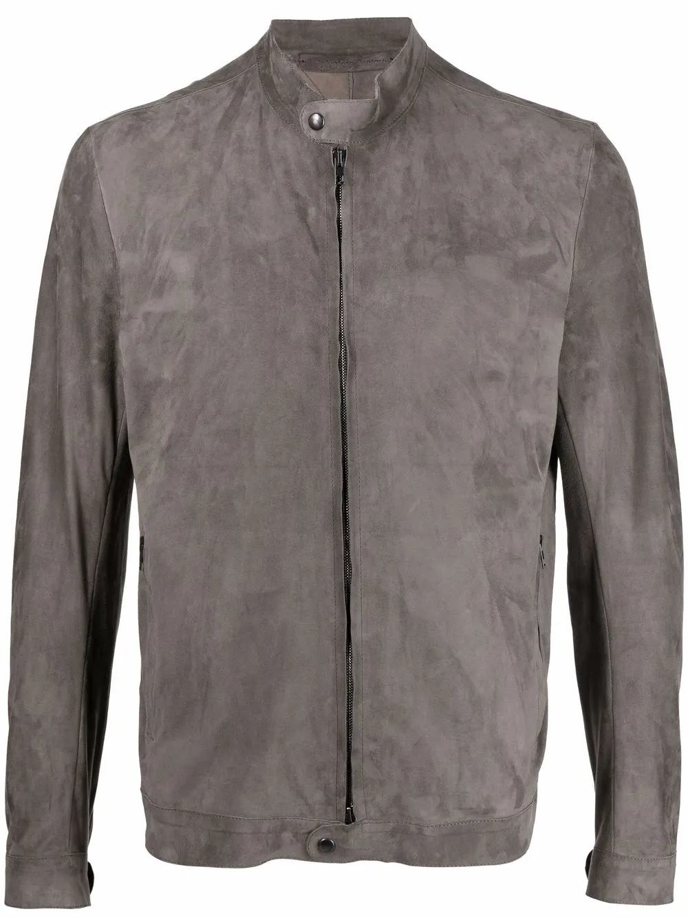Salvatore Santoro Collarless suede leather Jacket Farfetch