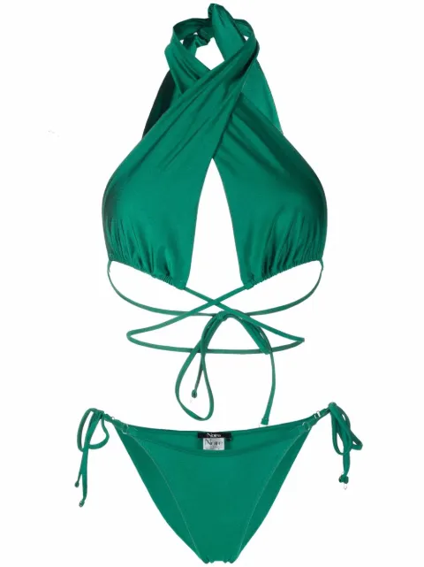 Noire Swimwear satin-finish triangle-cup bikini set 
