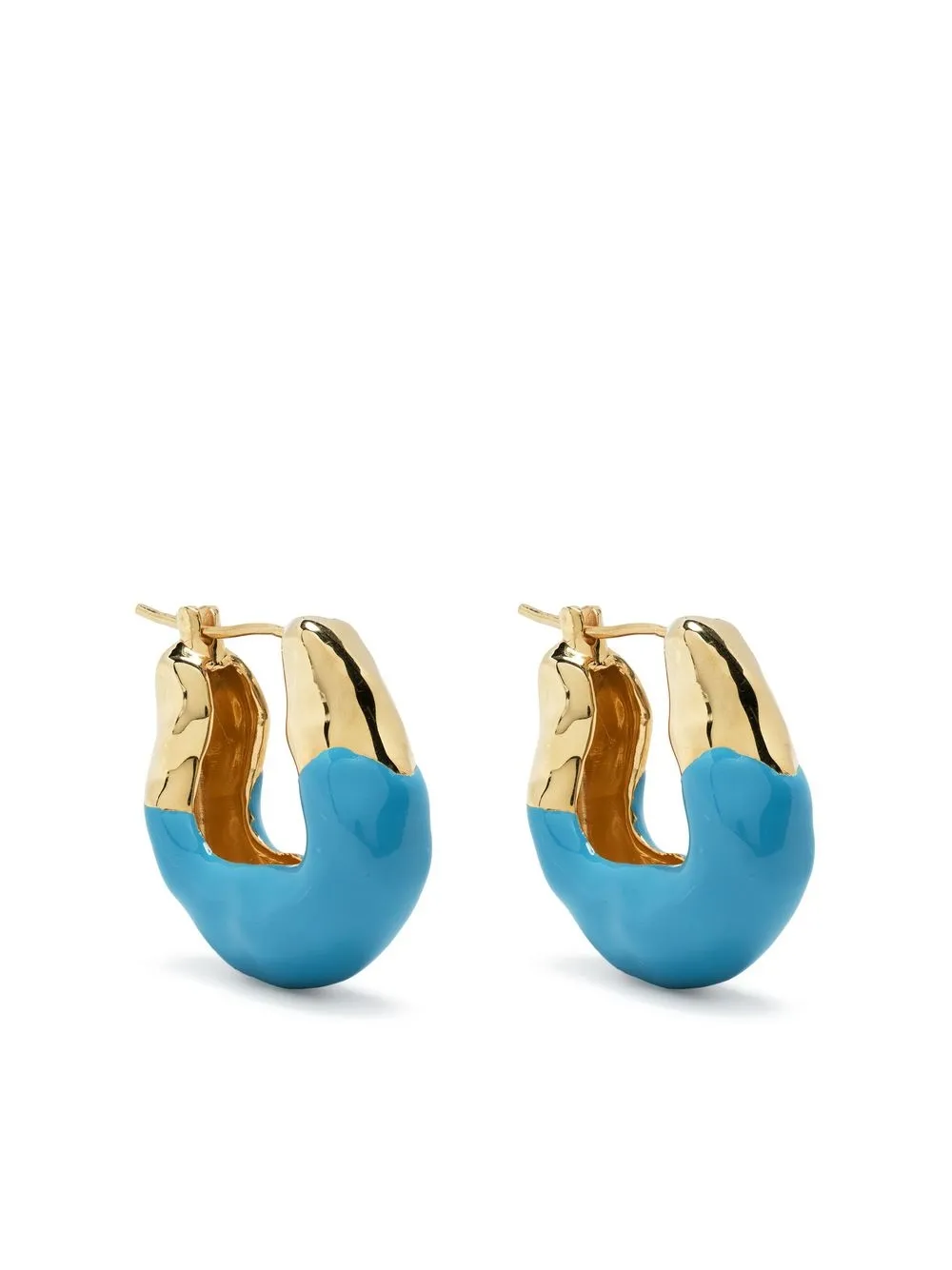 

Joanna Laura Constantine Wave Dipped enamel hoop earrings - Blue