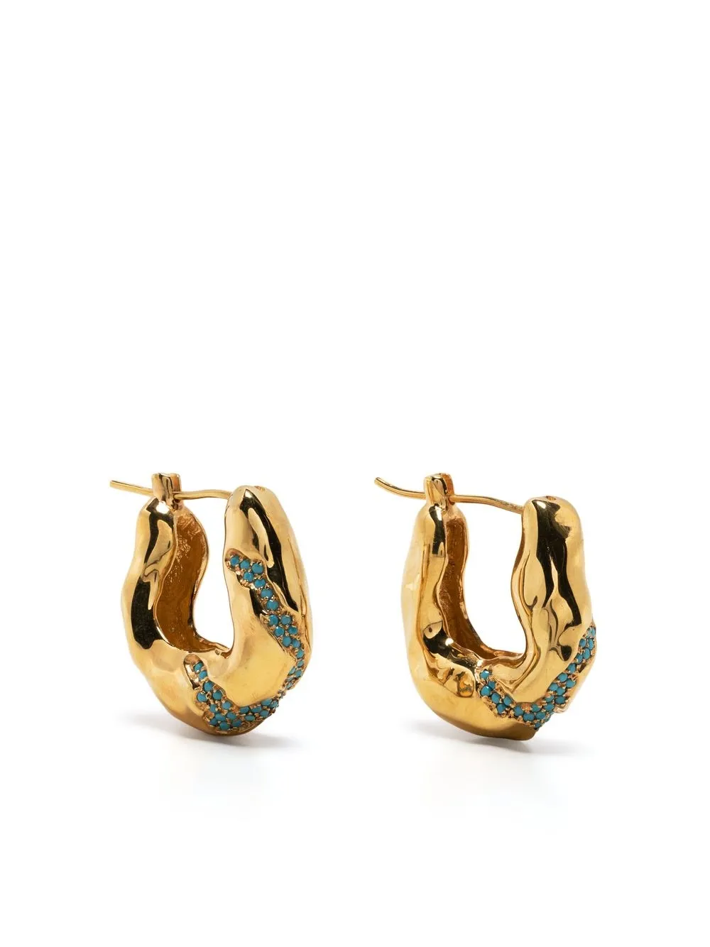 

Joanna Laura Constantine gold-plated turquoise hoop earrings