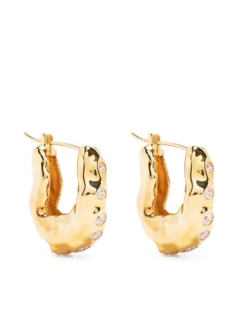 Joanna Laura Constantine gold-plated crystal hoop earrings