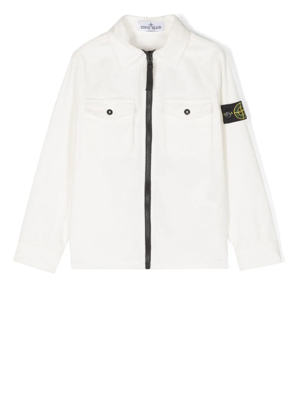 

Stone Island Junior camisa de pana con bolsillo en el pecho - Blanco
