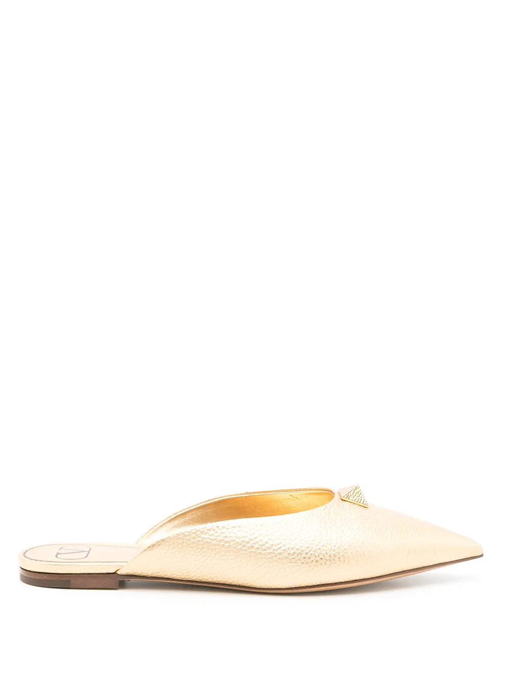 Valentino Garavani Roman Stud metallic mules Gold