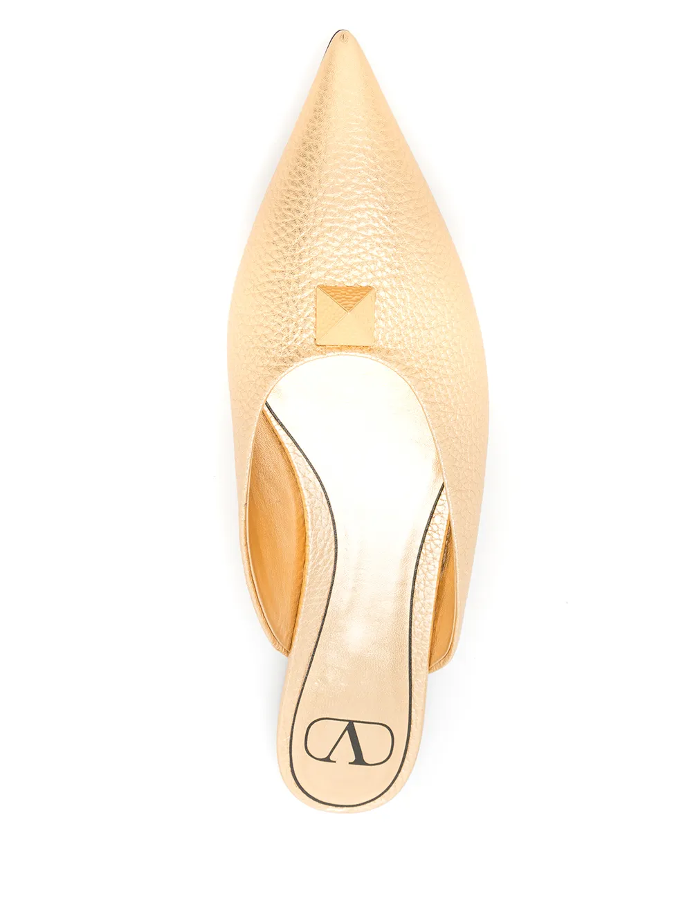 Valentino Garavani Roman Stud metallic mules Gold