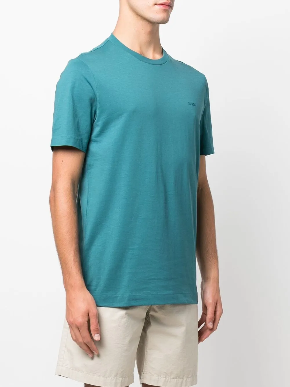 BOSS T-shirt met geborduurd logo Groen