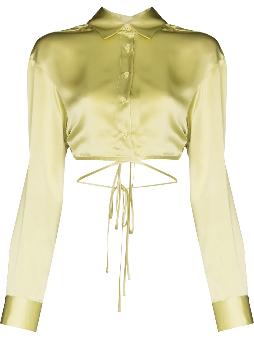 

Christopher Esber cropped tie-fastening shirt - Green