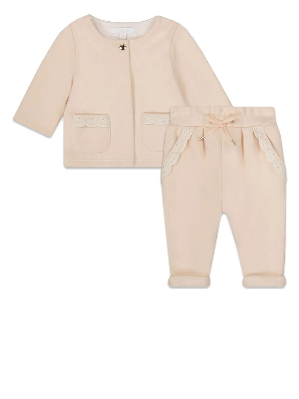 

Chloé Kids conjunto de shorts con ribete de encaje - Rosado