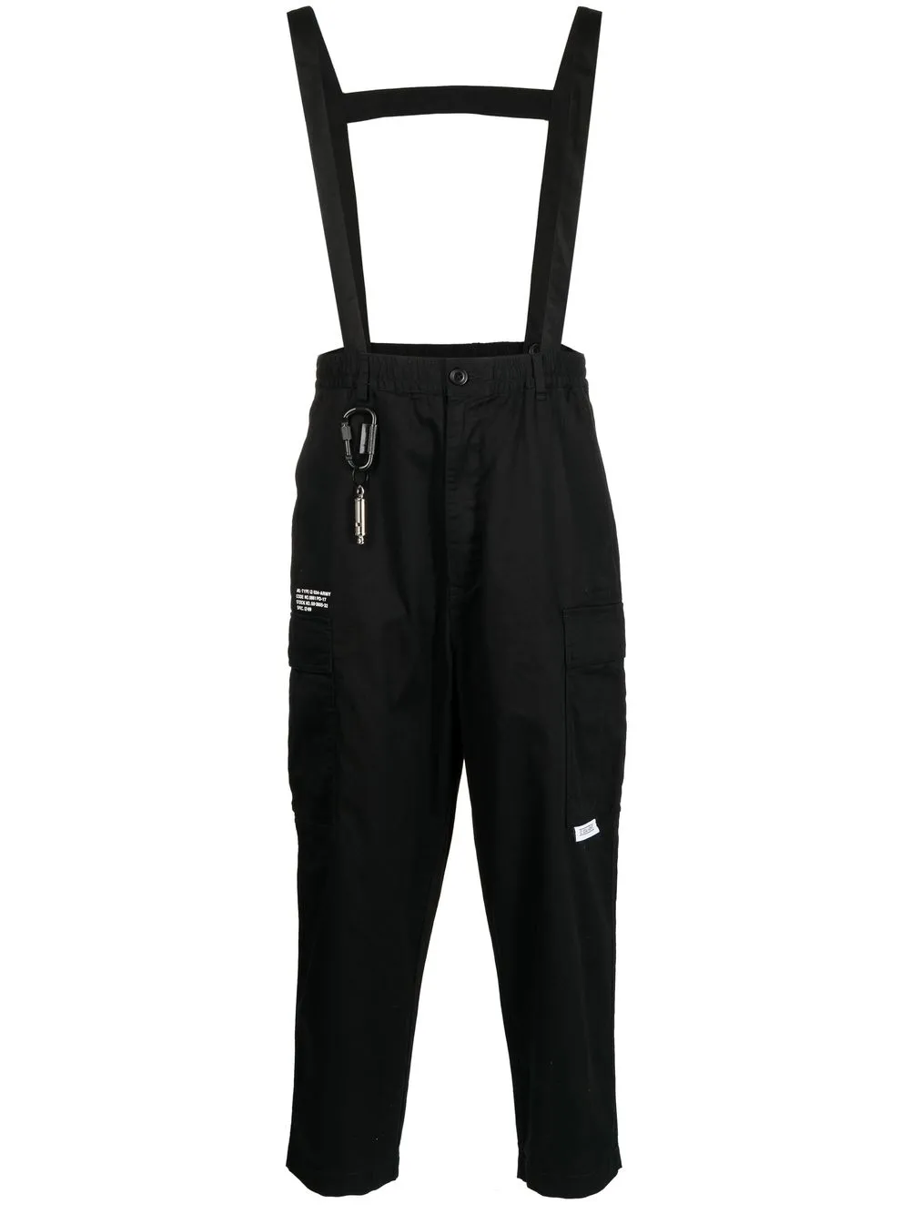 

izzue cotton cargo trousers wit braces - Black